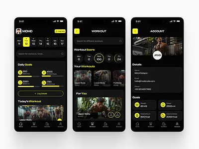Gym app design design gym app gym app design ui uiux user interface design website design