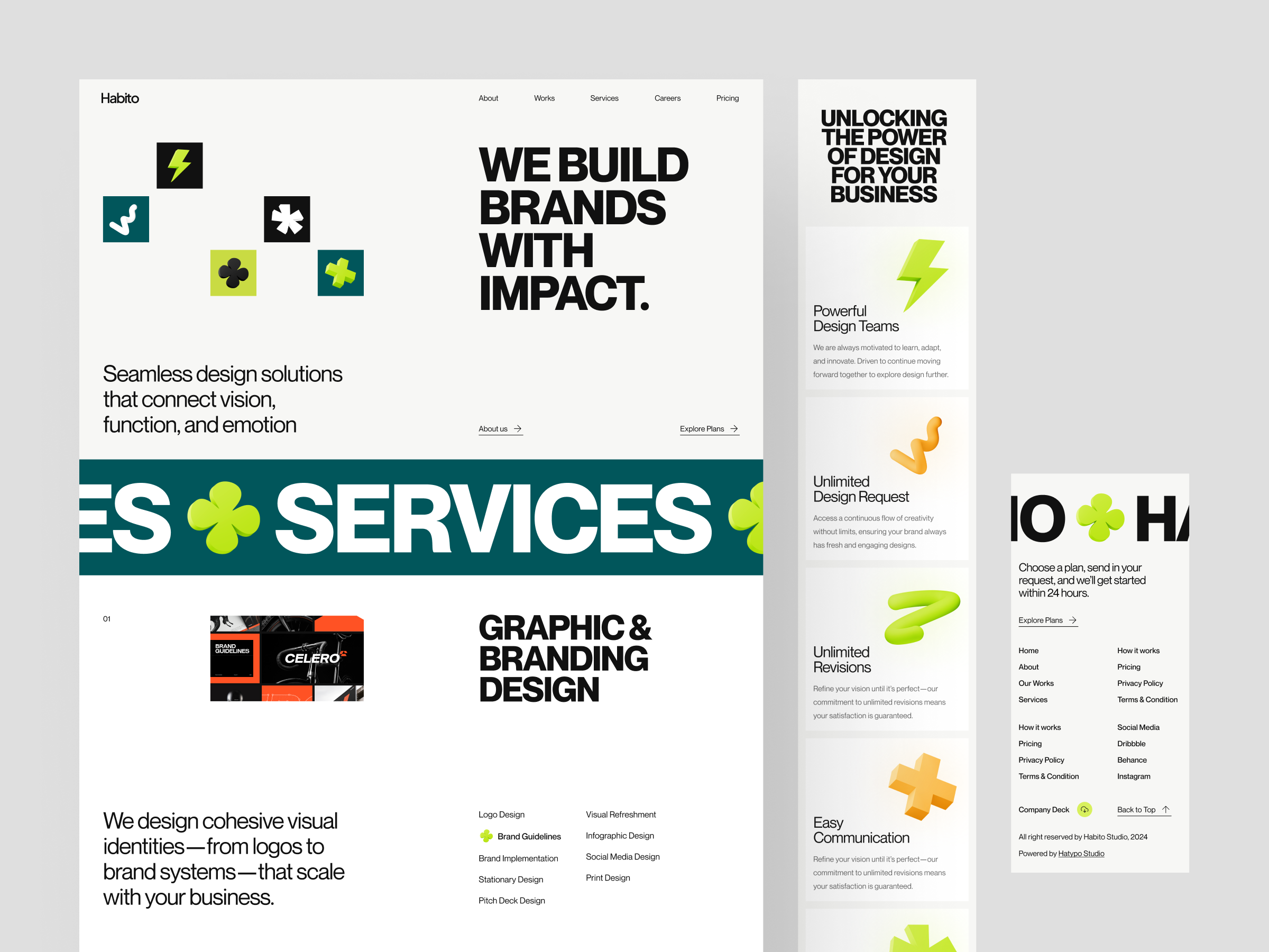 Habito Studio Website - Services Page agency agency landing page agency website landing page responsive services page ui design web web design website website design