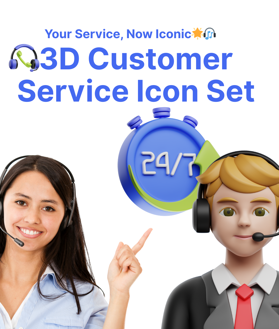 3D Customer Service Icons 3d branding design graphic design illustration