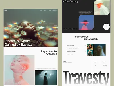 Travesty - Editorial Landing Page design editorial design figma design landing page ui uiux user interface design website design website landing page