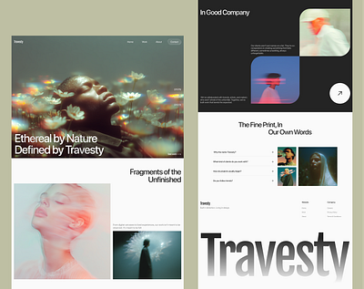 Travesty - Editorial Landing Page design editorial design figma design landing page ui uiux user interface design website design website landing page