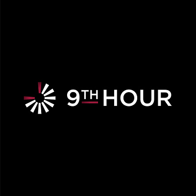 9th Hour art direction brand specialist branding clean graphic design loading logo logo logo design media company minimal modern motion graphics red black white time logo