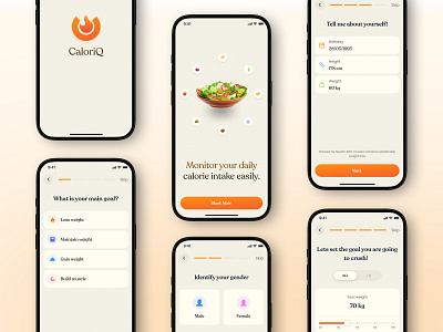 Smart Calories Tracking App – Onboarding Flow & UI Design android app app app design app ui artificial intelligence calorie tracking design focotik health healthcare ios app lifestyle mobile app mobile app design nutrition onboarding ui ui design ui ux design wellness