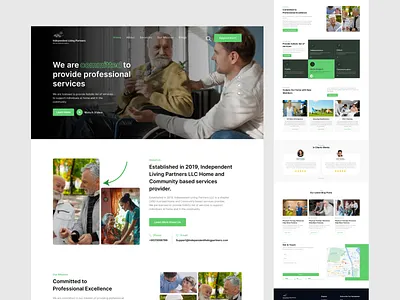 Senior Healthcare Landing Page clean ui creative design elderly care website healthcare healthcare website landing page medical landing page medical ui medical website modern website oldcare website senior care service website ui design web design website design website ui