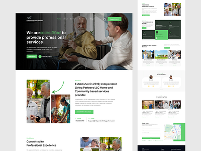 Senior Healthcare Landing Page clean ui creative design elderly care website healthcare healthcare website landing page medical landing page medical ui medical website modern website oldcare website senior care service website ui design web design website design website ui