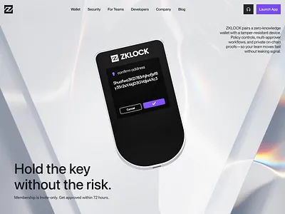 ZkLock 3D Hero | Website design 3d 3d hero ai akshay hooda animation blockchain crypto features graphic design hero section popular product design rare ui wallet web design web3 web3 hero section website website hero