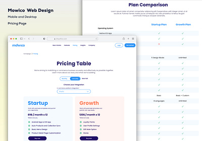 Pricing Page Table pricing page technology ui ux web design