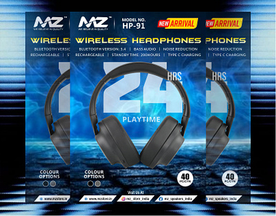 Next-Level Wireless Headphones Poster Design billboard design creative design graphic design marketing design poster design product design