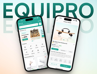 eCommerce | Sports Equipment App Design | UI/UX brand identity checkout page clean ui e commerce ecommerce ui figma hero section minimal design mobile app mockup modern slider online shop sport sports online shop sports website sportswear ui figam uiux web design website