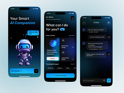 AI Assistant Chat App ai ai assistant ai chat ai chatbot app app design app interfaces assistant chat chat assistant chat bot chatbot chatbot app chatgpt ios mobile mobile app mobile app design mobile design ux