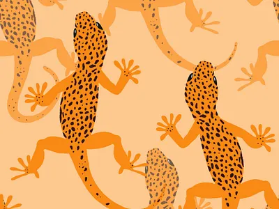 Cute Lizard With Dots. Seamless pattern cute fabric fashion lizard orange pattern seamless textile