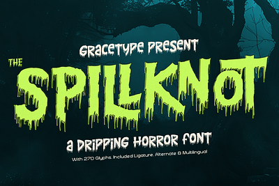 Spillknot | Dripping Horror Font ligatures font