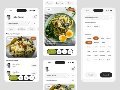 AI Home recipe assistant ai chatboot cooking craft food food food app food delivery healthy illustration inspiration interface meatfree minimal mobile app recipe tutorials ui user interface veggie