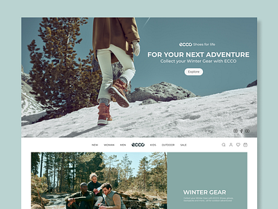 ECCO redesign concept design graphic design logo redesign ui website