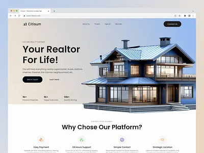 Real Estate Landing Page airbnb apartment apartment booking website architecture building card e commerce house landing page logo product design property real estate saas uiux web design