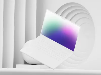 New MacBook Pro 14 Clay Mockups 3d branding clay craftwork design figma illustration landing logo macbook mockups ui vector web website