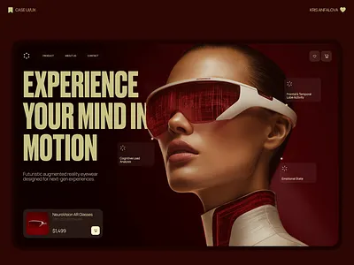 AR Glasses Landing Page – Futuristic UI/UX Design animation ar glasses landing page creative landing page dark mode ui ecommerce landing page futuristic landing page minimal landing page modern ui ux responsive website tech product website ui design ux design webdesign website