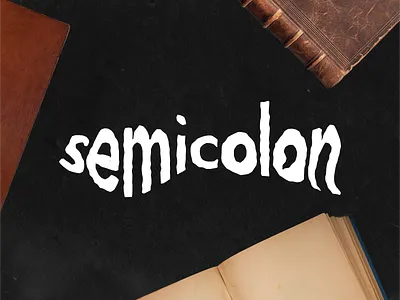 Semicolon - Second Hand Bookstore Visual Identity book branding dark design graphic design grunge illustration logo minimalist preloved retro set store underground vector