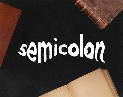 Semicolon - Second Hand Bookstore Visual Identity book branding dark design graphic design grunge illustration logo minimalist preloved retro set store underground vector