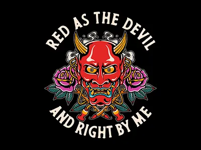 Red as the devil and Rigt by me branding business design graphic design illustration tattoo traditional tattoo