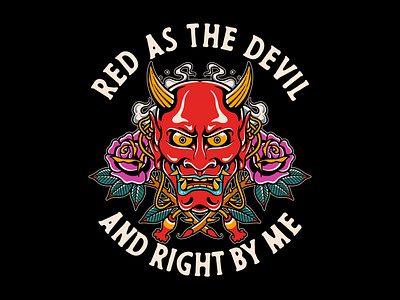 Red as the devil and Rigt by me branding business design graphic design illustration tattoo traditional tattoo