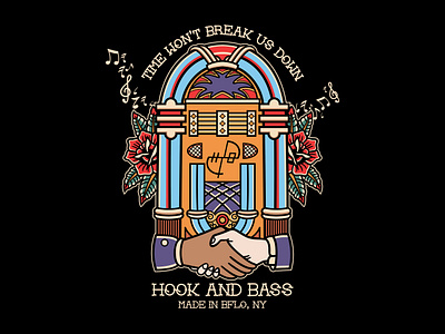 Hook and Bass branding business design graphic design illustration logo tattoo traditional tattoo