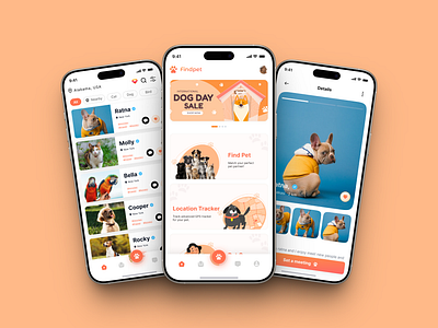 Pet Adoption App UI find pet mobile app mobile app design pet adoption pet app pet mobile app ui design