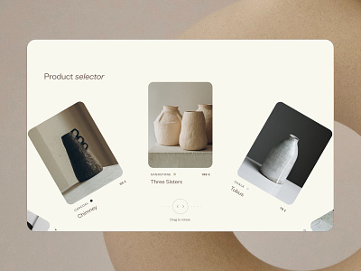 Lime pottery – Product selector🏺 desktop drag ecommerce hero navigation pottery product product selection rotation shop transition typography ui
