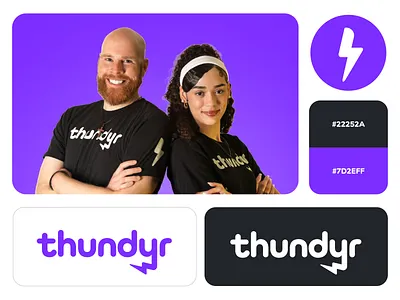 thundyr logo design and merch bolt brand identity branding company custom form founder graphic design lead generation mihai dolganiuc design social media team thunder visual identity web3 wordmark