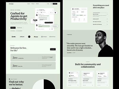 Mortgage - Landing Page Design chat corporate design header landing page landing page design loan website messaging modern design mortage mortgage crm product sales crm social startup website startups ui user experience web design webflow website design
