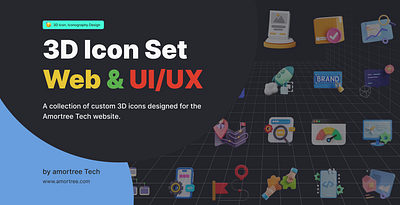 🎯 Amortree Tech – Custom 3D Icon Set for Web & UI/UX brand branding design graphic design illustration logo ui ux vector website