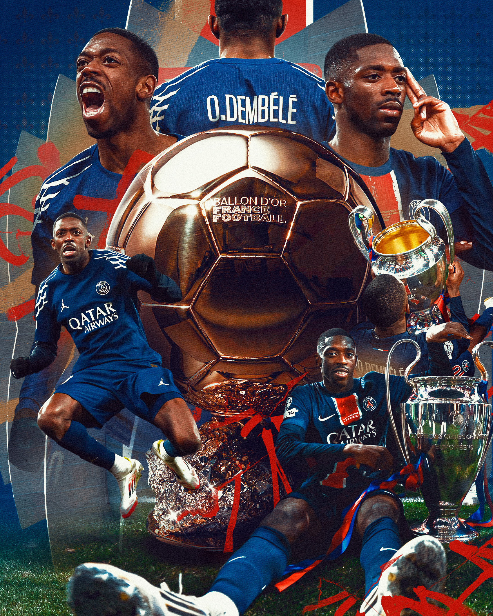 Example of Football Illustration - Dembélé Ballon d'Or