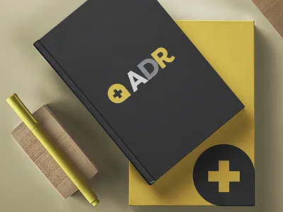 ADR Addiction Charity Brand Concept book brand branding design graphic design icon logo stationery. yellow