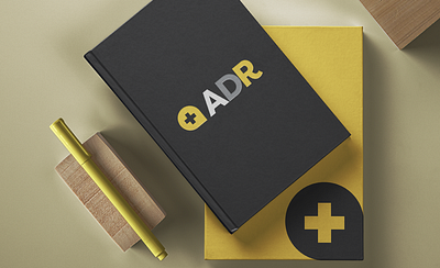ADR Addiction Charity Brand Concept book brand branding design graphic design icon logo stationery. yellow