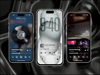 Liquid Glass Music Player Concept animation appealing apple concept effects figma microinteraction mobile app motion graphics music ui ux visual