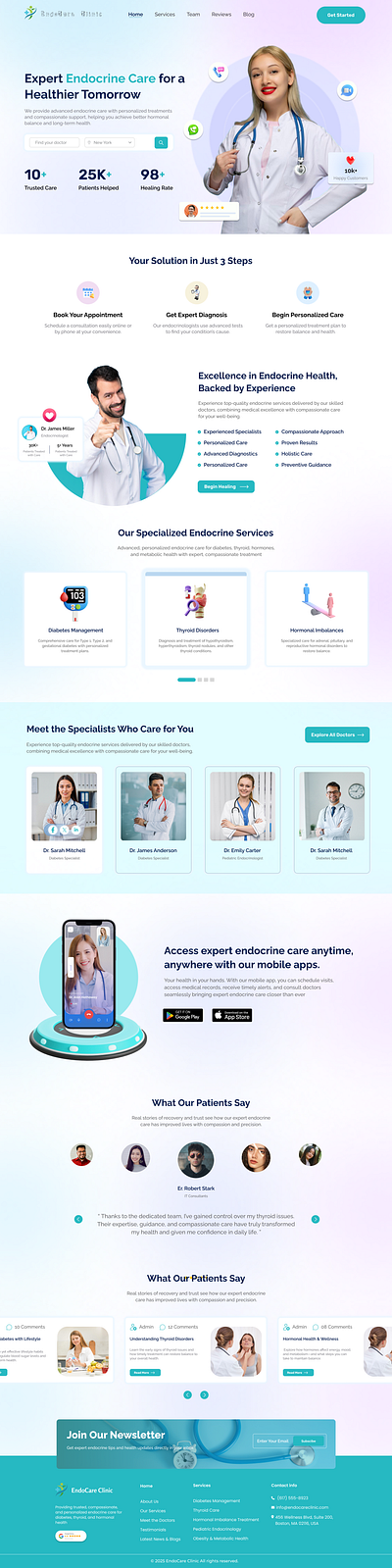 Endocrinologist branding graphic design ui