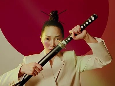 Girl with a sword adobe after effects motion graphics special effects