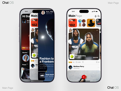Chat OS dashboard data design homepage instagramm interface ios iphone mobile news profile social