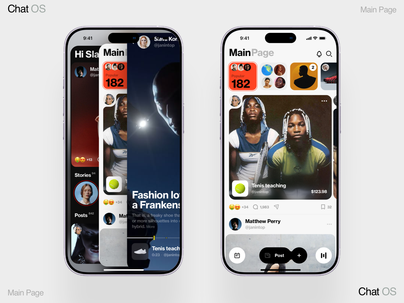 Chat OS dashboard data design homepage instagramm interface ios iphone mobile news profile social