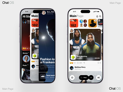 Chat OS dashboard data design homepage instagramm interface ios iphone mobile news profile social