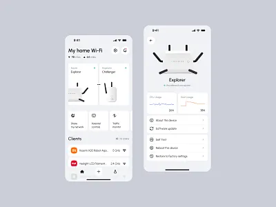 Wi-Fi managment app app app design design flat internet management mesh mesh wifi mobile network repater smart smart home ui ux wi fi wifi wifi router