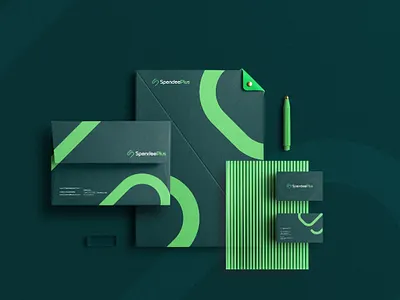 Stationary Design - SpendeePlus Fintech brand presentation branding fintech graphic design illustration logo stationary