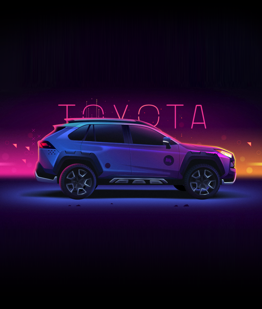 Toyota suv automotive branding illustration light neon product design suv toyota