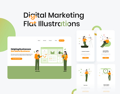 Digital Marketing Illustration digital marketing flatdesign flatillustration graphic design illustration marketing paid ads social media marketing ui web assets website design