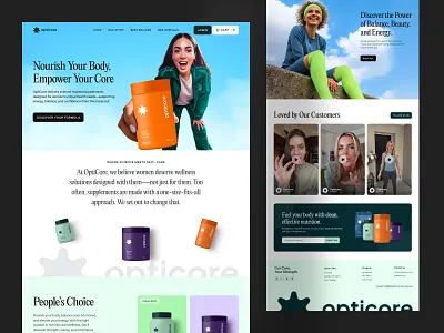 Women’s Supplements Website Design | OptiCore – E-commerce beauty best design agency ecommerce fitness ui health supplements healthcare landing page multivitamins nutrition ui online store superfood supplements supplements website supplements website top uiux agency uiux website website design wellness ecommerce women supplements
