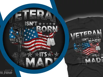 Veteran isn't Born Apparel Design adobe illustrator adobe photoshop illustration t shirt design vintage