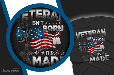 Veteran isn't Born Apparel Design adobe illustrator adobe photoshop illustration t shirt design vintage