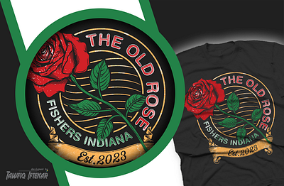 The old Rose T-shirt Design adobe illustrator adobe photoshop branding illustration t shirt design vintage