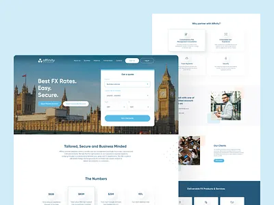 Affinity Exchange Website Design agency bank business crypto design exchange finance fintech fx investment investors landing page ui ux web design web3 website design