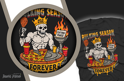 Bulking Foraver-Funny Gym T-shirt adobe illustrator adobe photoshop branding illustration t shirt design vintage